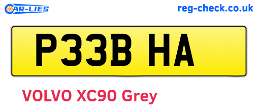 P33BHA are the vehicle registration plates.
