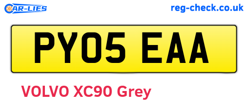 PY05EAA are the vehicle registration plates.