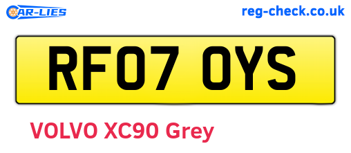 RF07OYS are the vehicle registration plates.