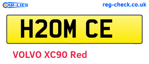 H20MCE are the vehicle registration plates.