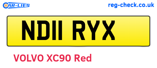 ND11RYX are the vehicle registration plates.