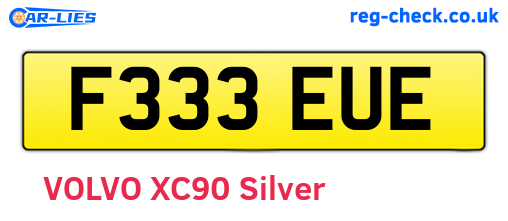 F333EUE are the vehicle registration plates.