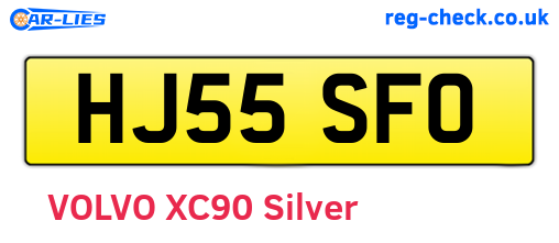 HJ55SFO are the vehicle registration plates.