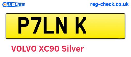 P7LNK are the vehicle registration plates.