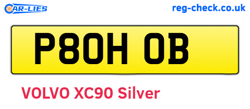 P80HOB are the vehicle registration plates.