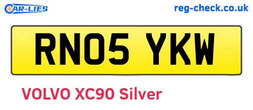 RN05YKW are the vehicle registration plates.