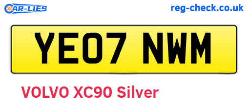YE07NWM are the vehicle registration plates.