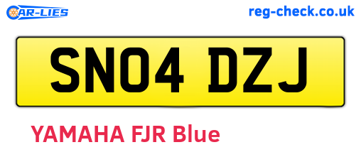 SN04DZJ are the vehicle registration plates.