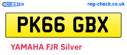 PK66GBX are the vehicle registration plates.