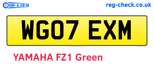 WG07EXM are the vehicle registration plates.