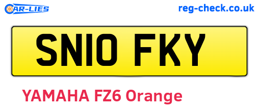 SN10FKY are the vehicle registration plates.