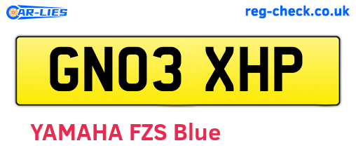 GN03XHP are the vehicle registration plates.