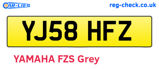 YJ58HFZ are the vehicle registration plates.