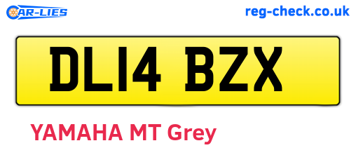 DL14BZX are the vehicle registration plates.