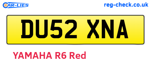 DU52XNA are the vehicle registration plates.