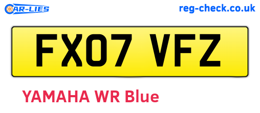 FX07VFZ are the vehicle registration plates.