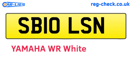 SB10LSN are the vehicle registration plates.