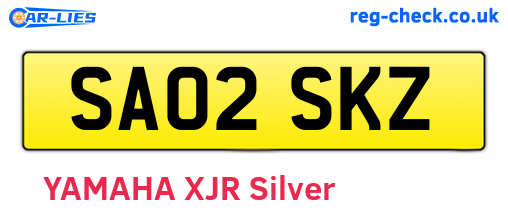 SA02SKZ are the vehicle registration plates.