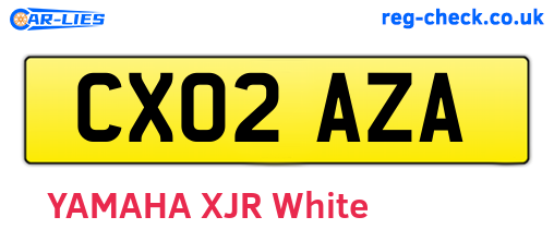 CX02AZA are the vehicle registration plates.