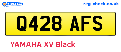 Q428AFS are the vehicle registration plates.