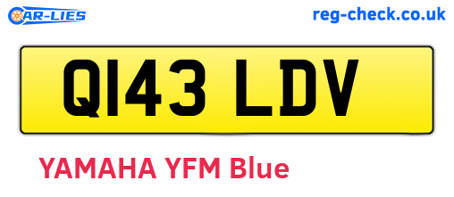 Q143LDV are the vehicle registration plates.