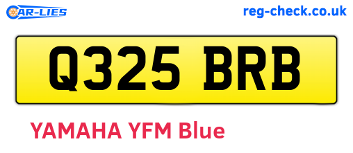 Q325BRB are the vehicle registration plates.