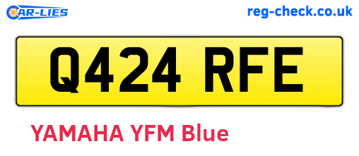 Q424RFE are the vehicle registration plates.