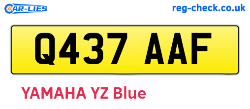 Q437AAF are the vehicle registration plates.