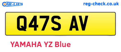 Q47SAV are the vehicle registration plates.