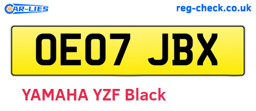 OE07JBX are the vehicle registration plates.