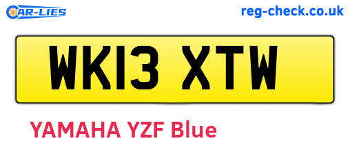 WK13XTW are the vehicle registration plates.