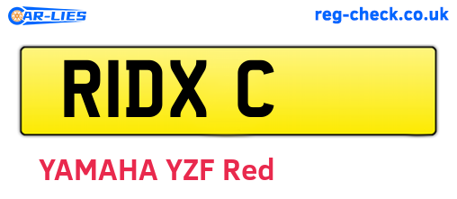 R1DXC are the vehicle registration plates.