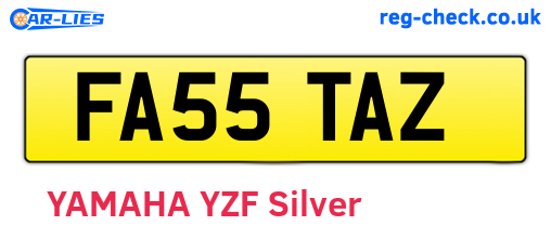 FA55TAZ are the vehicle registration plates.