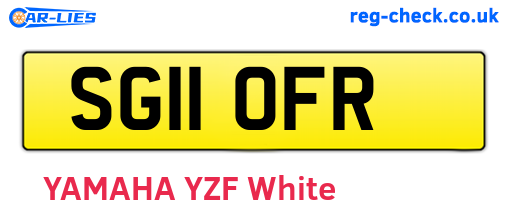 SG11OFR are the vehicle registration plates.