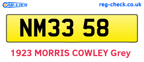 NM3358 are the vehicle registration plates.