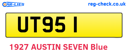 UT951 are the vehicle registration plates.