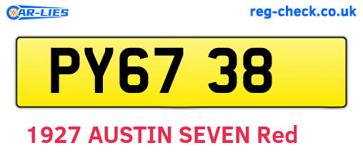 PY6738 are the vehicle registration plates.