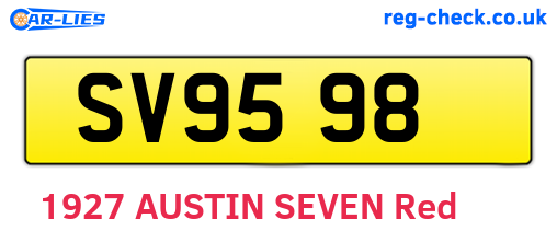 SV9598 are the vehicle registration plates.