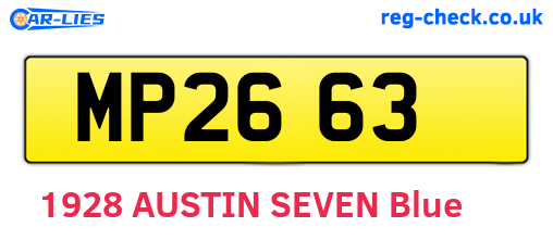 MP2663 are the vehicle registration plates.