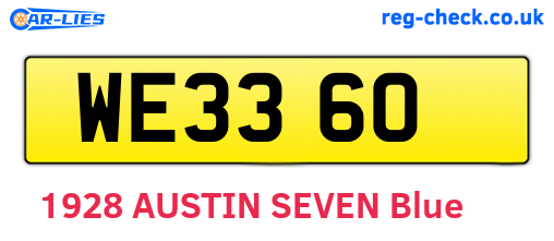 WE3360 are the vehicle registration plates.