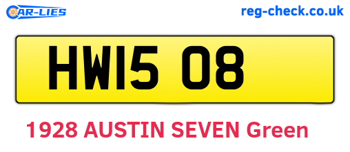 HW1508 are the vehicle registration plates.