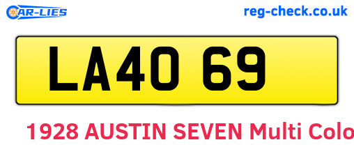 LA4069 are the vehicle registration plates.