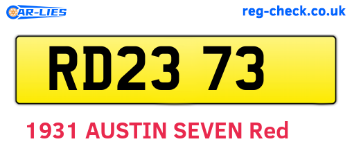 RD2373 are the vehicle registration plates.