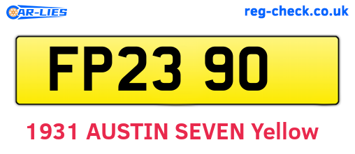 FP2390 are the vehicle registration plates.