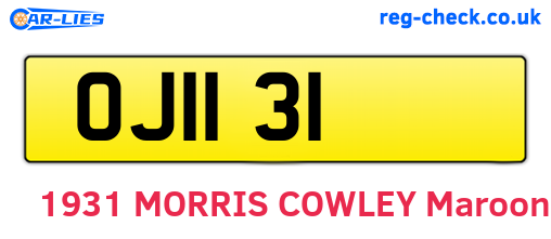 OJI131 are the vehicle registration plates.