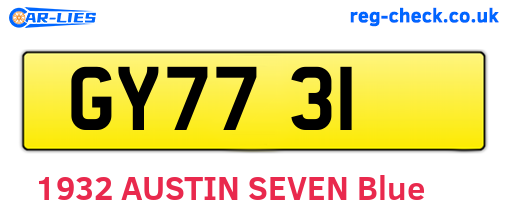 GY7731 are the vehicle registration plates.