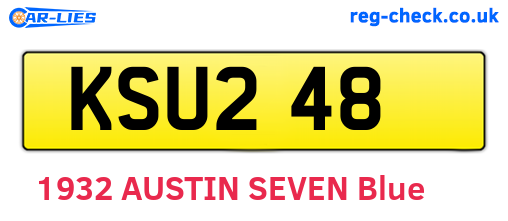 KSU248 are the vehicle registration plates.