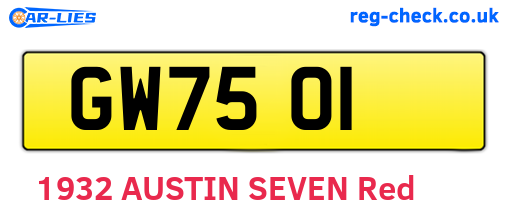 GW7501 are the vehicle registration plates.