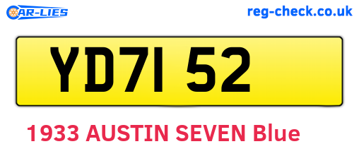 YD7152 are the vehicle registration plates.