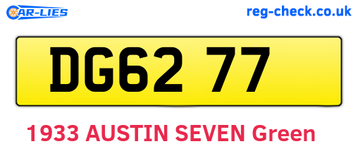 DG6277 are the vehicle registration plates.